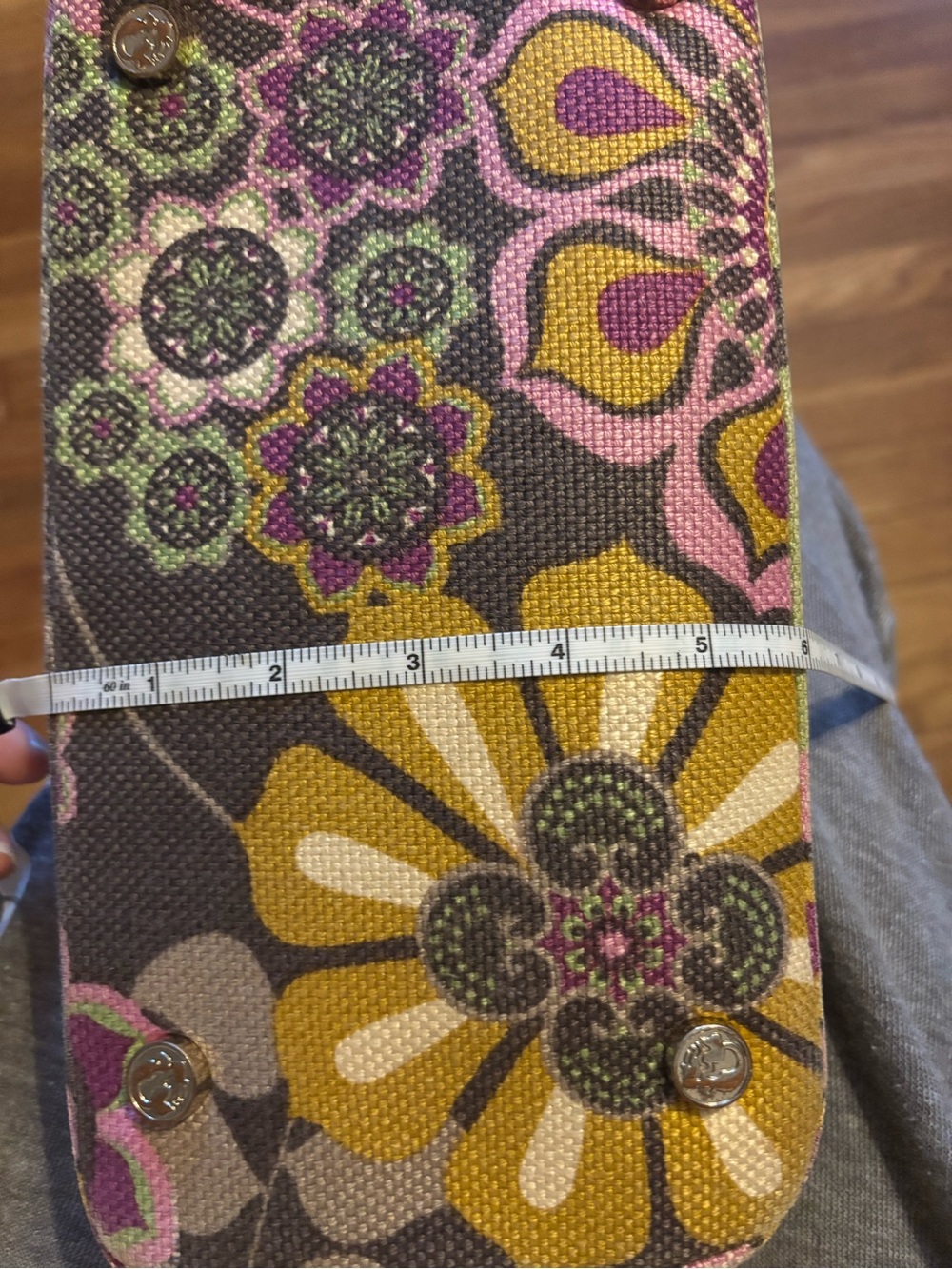 Spartina 449 Floral Canvas Shoulder Bag in Pink, Yellow & Brown - Picture 8 of 10